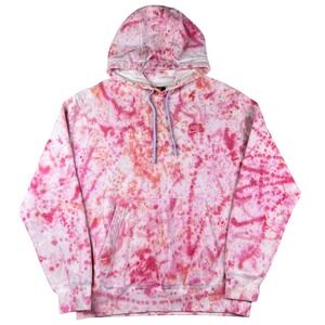 Nike Tie Dye Hoodie Pink Orange White Womens Medium Casual Sweatshirt Sportswear